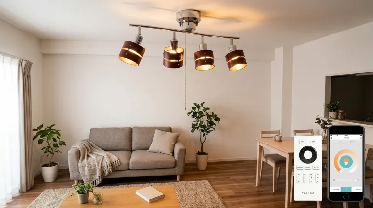 北欧ナチュラルな部屋づくりに合わせたい4灯シーリングライト LEDAの利用シーンのイメージイラスト