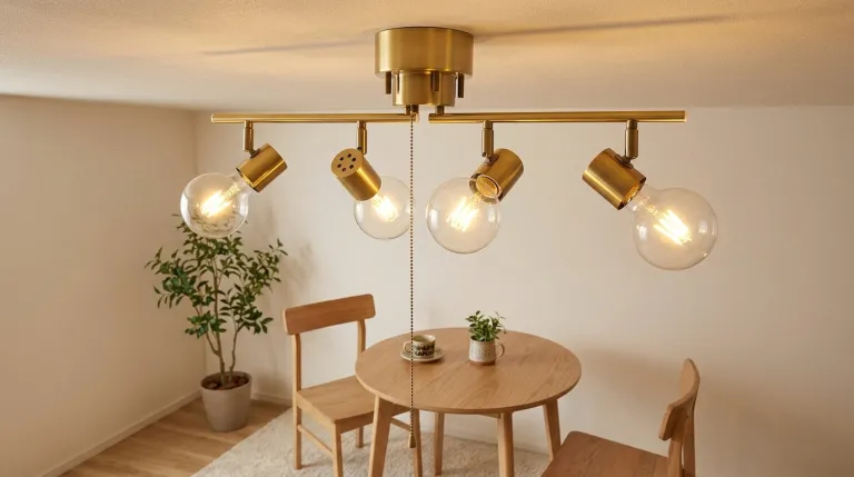 4灯シーリングライトで、北欧・カフェ風の部屋づくりを現実的にの利用シーンのイメージイラスト